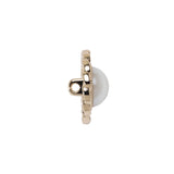 Chain Petal Floral Shank Back Button with Pearl Center - 28L/18mm - Gold and White