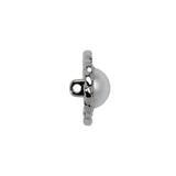 Chain Petal Floral Shank Back Button with Pearl Center - 28L/18mm - Nickel and White