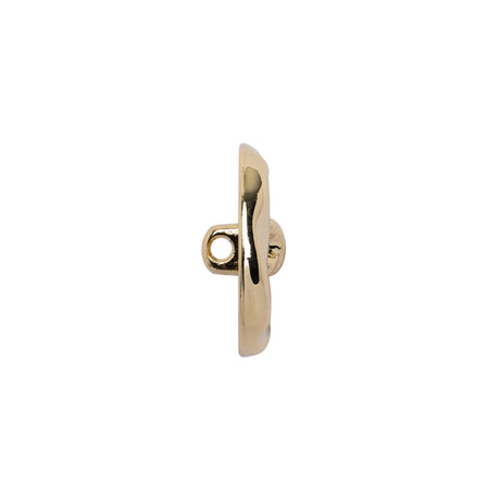 Organic Puffy Faux Four-Hole with Stitching Shank Back Button - 28L/18mm - Gold