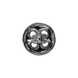 Organic Puffy Faux Four-Hole with Stitching Shank Back Button - 28L/18mm - Nickel