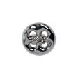 Organic Puffy Faux Four-Hole with Stitching Shank Back Button - 28L/18mm - Nickel