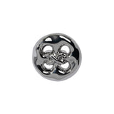 Organic Puffy Faux Four-Hole with Stitching Shank Back Button - 28L/18mm - Nickel
