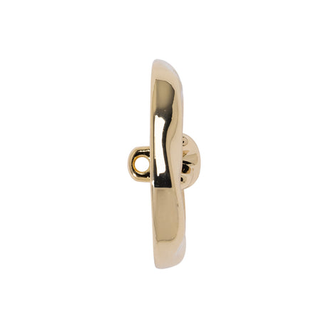 Organic Puffy Faux Four-Hole with Stitching Shank Back Button - 40L/25.5mm - Gold