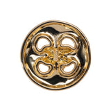 Organic Puffy Faux Four-Hole with Stitching Shank Back Button - 40L/25.5mm - Gold