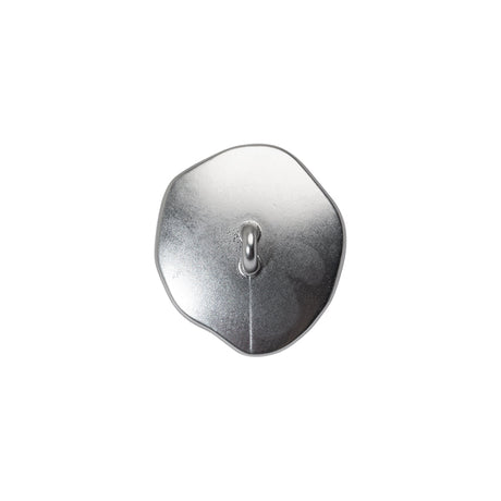 Organic Wavy Edge Concave Shank Back Metal Button - 27L/17mm - Brushed Nickel