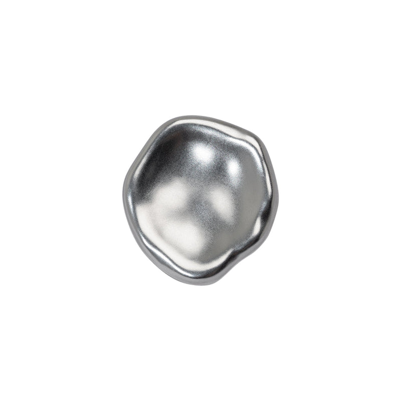 Organic Wavy Edge Concave Shank Back Metal Button - 27L/17mm - Brushed Nickel