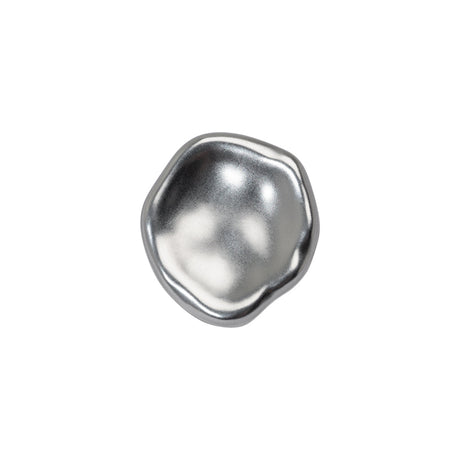 Organic Wavy Edge Concave Shank Back Metal Button - 27L/17mm - Brushed Nickel