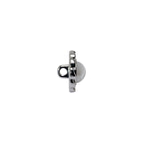 Chain Petal Floral Metal Shank Back Button with Pearl Center - 18L/11.5mm - Silver and White