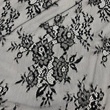 3 Yards Chantilly Embroidered Lace Fabric with Eyelash Scallop