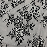 Embroidered Lace Fabric with Eyelash Scallop