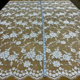 Embroidered Lace Mesh Turquoise Silver