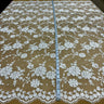 Embroidered Lace Mesh Turquoise Silver