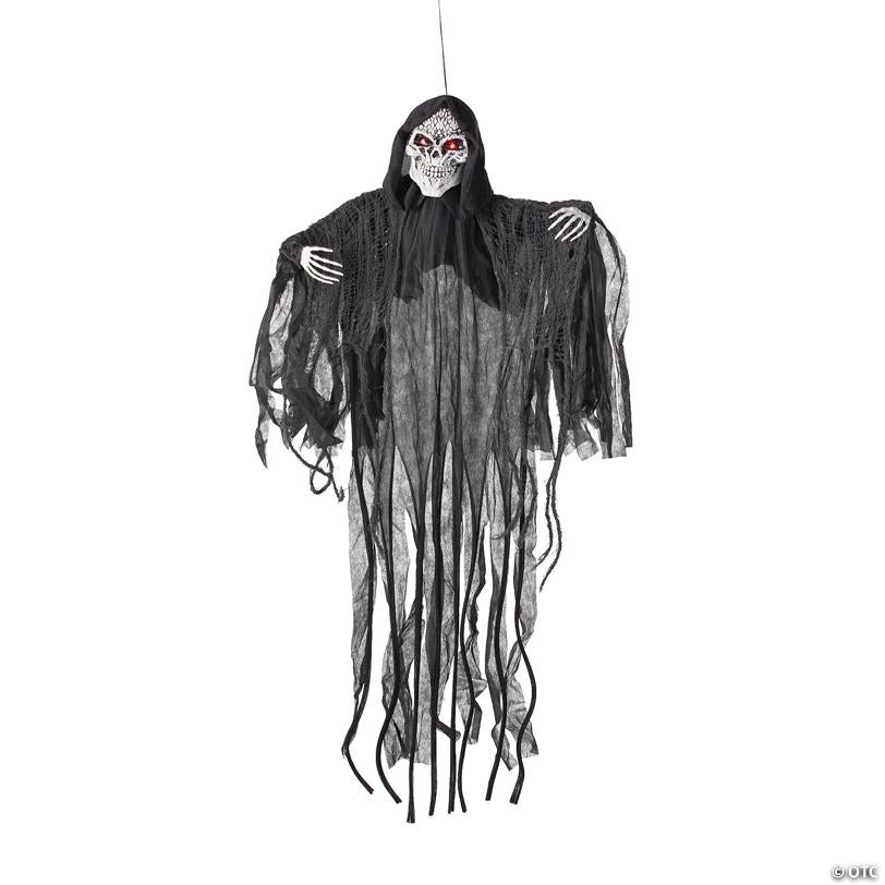 47 1/4" Hanging Light-Up Skeletal Reaper Animated Prop Halloween Decoration
