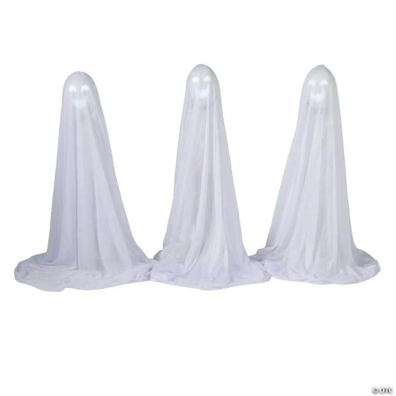 47 1/4" Talking Light-Up White Ghosts - Set of 3