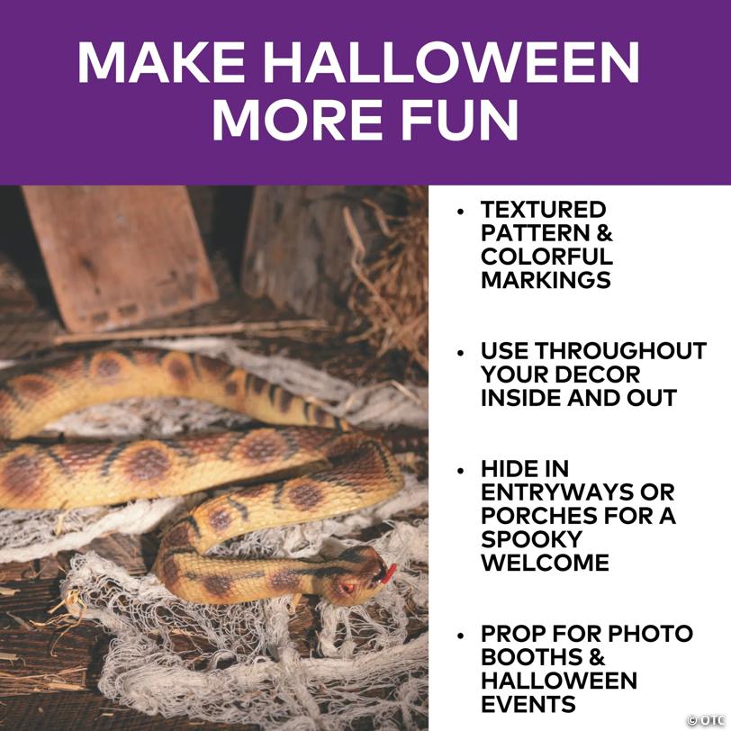 47" Colorful Plastic Snake Halloween Decoration