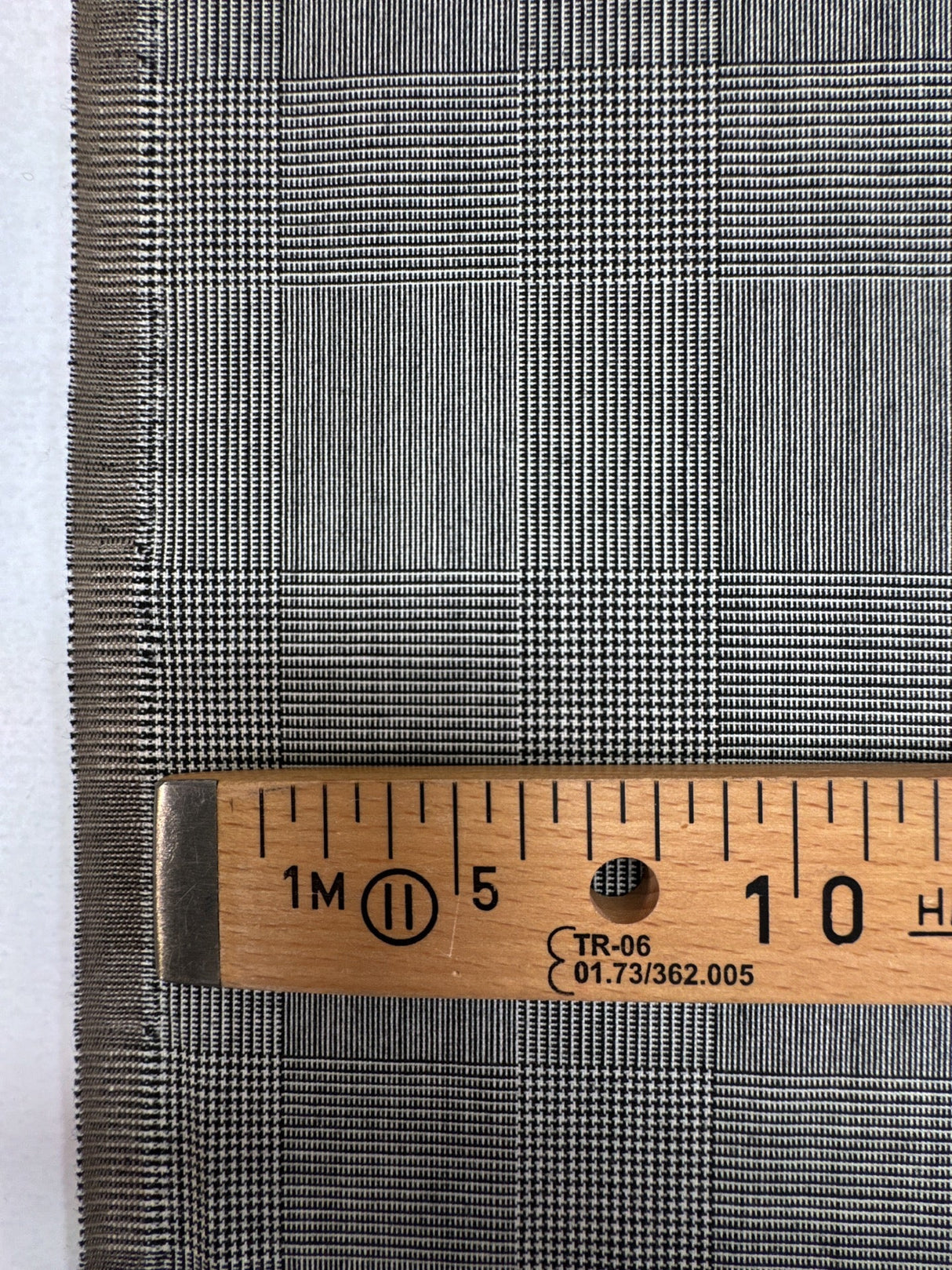 Wool Tweed Checked Black White