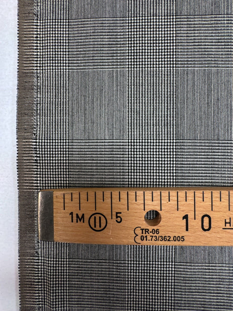 Wool Tweed Checked Black White