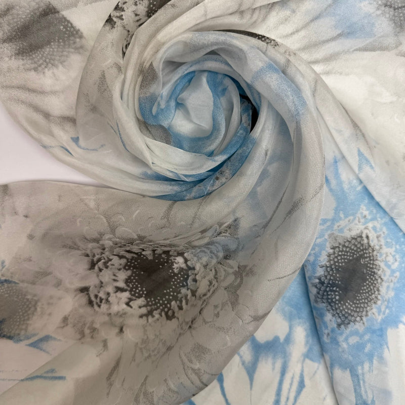 Silk Viscose Blend Printed Floral Fabric