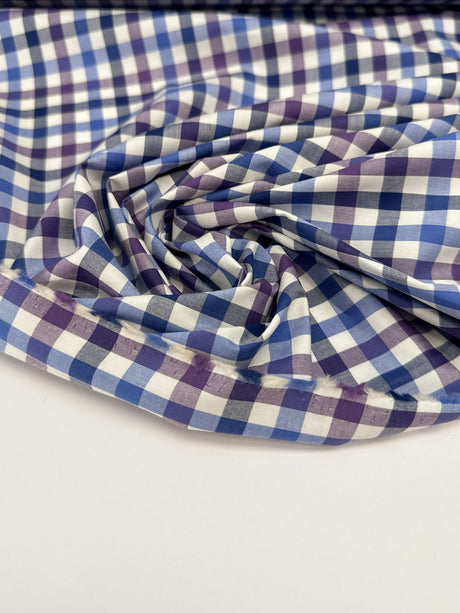 Cotton Poplin Blue Checked