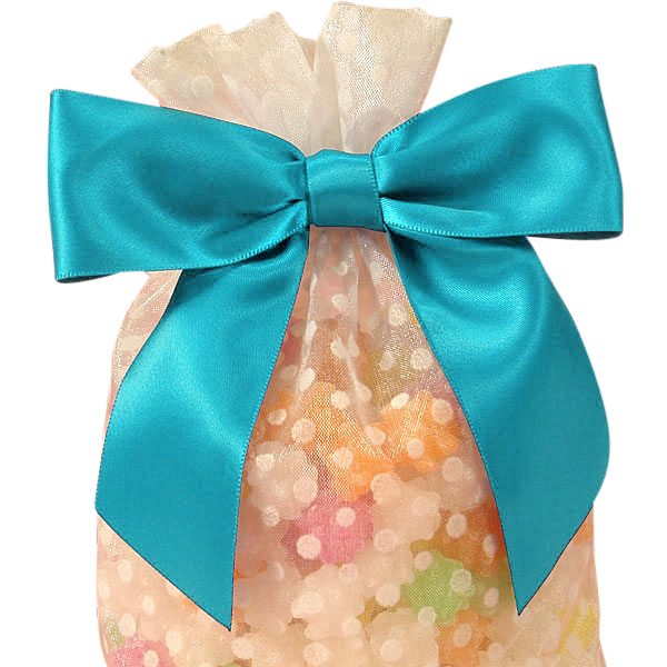 Pre-Tied Satin Bows with Wire Ties – Turquoise, 7/8'' x 3'' (12 per Package)
