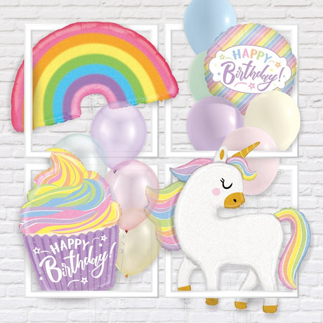 Unicorn Foil Balloon 48 Inch Glitter Pastel