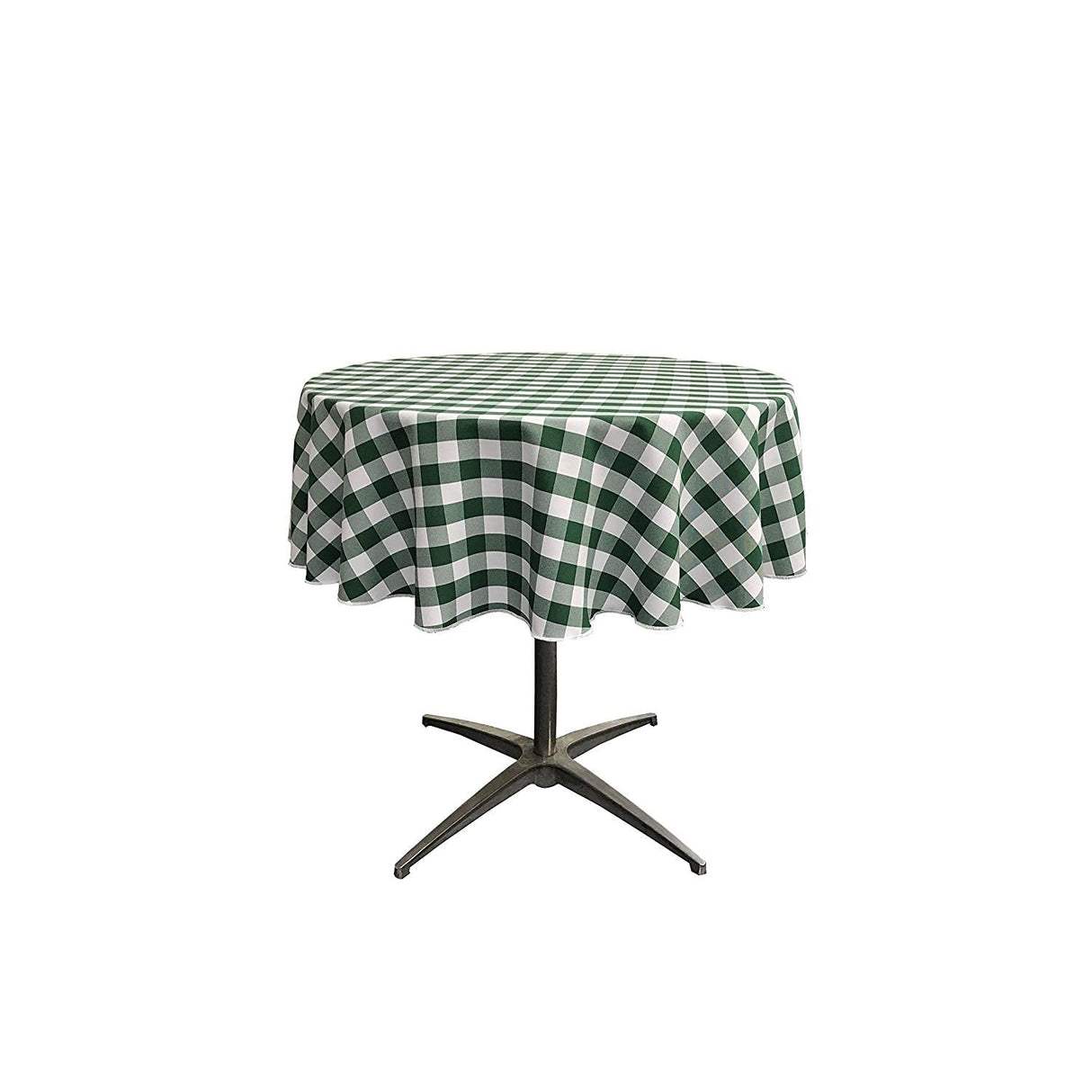 48" Round Tablecloth Polyester Fabric - Checkered Gingham, 48" Diameter (1 Piece)