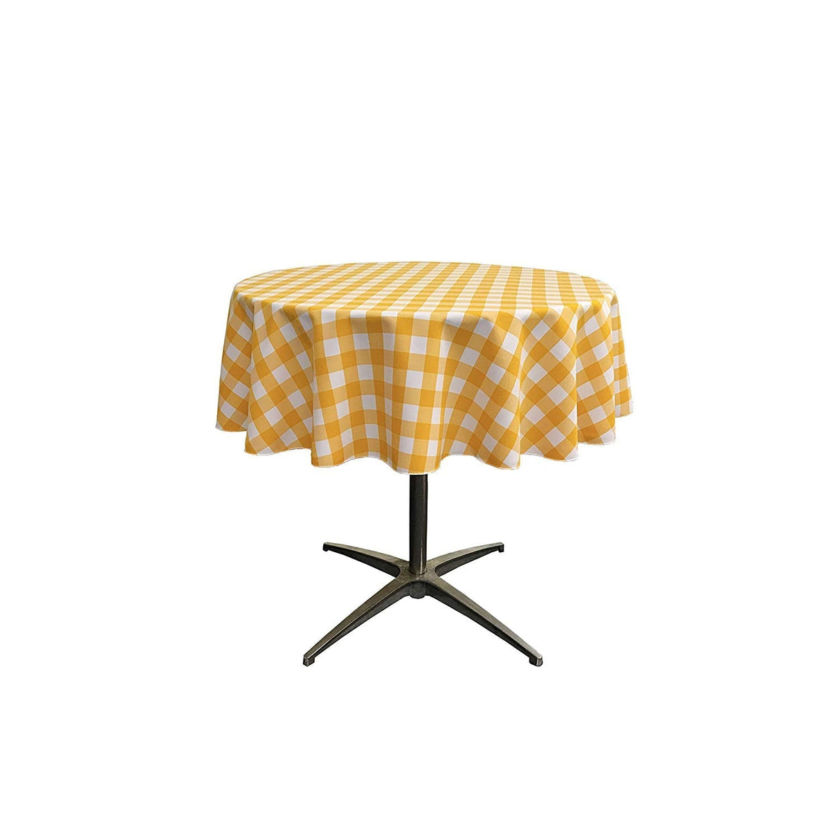 48" Round Tablecloth Polyester Fabric - Checkered Gingham, 48" Diameter (1 Piece)