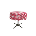 48" Round Tablecloth Polyester Fabric - Checkered Gingham, 48" Diameter (1 Piece)