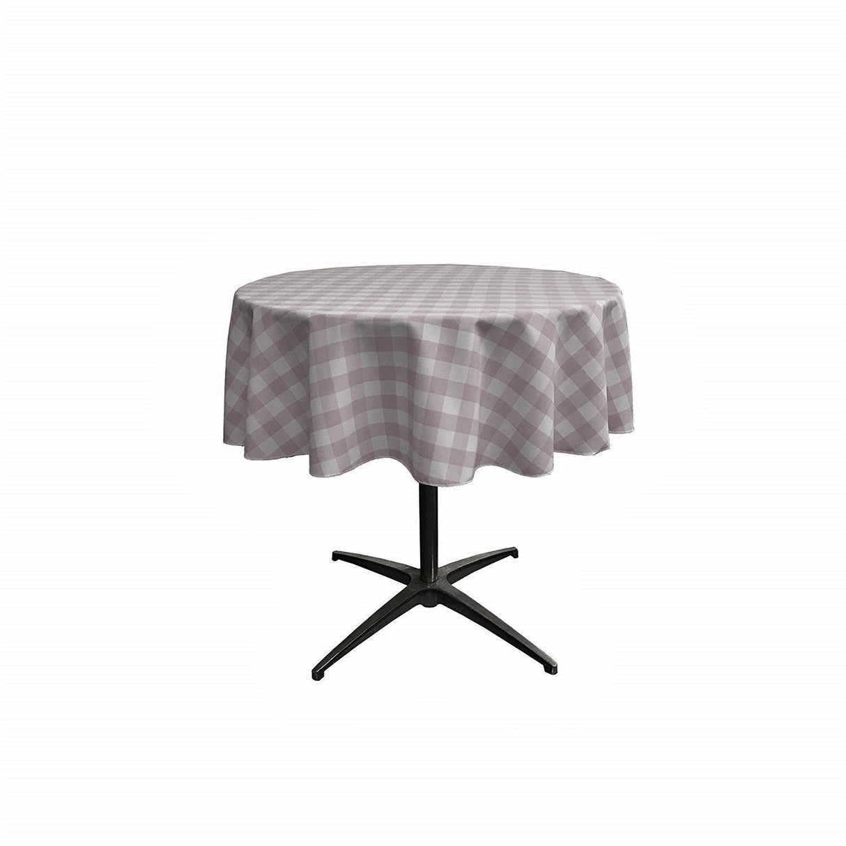 48" Round Tablecloth Polyester Fabric - Checkered Gingham, 48" Diameter (1 Piece)
