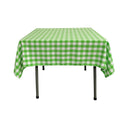 Square Tablecloth Polyester Fabric - Checkered Gingham Plaid, 48" X 48", 6" Drop (1 Piece)