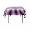 Square Tablecloth Polyester Fabric - Checkered Gingham Plaid, 48" X 48", 6" Drop (1 Piece)