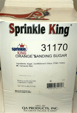 Sprinkle King Orange Sanding Sugar - 8 Pound Carton