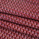 Wool Blend Tweed Twill Made in Italy - Pink, Purple and Red Zig Zags - Deadstock