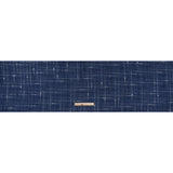 Metallic Wool Blend Tweedy Twill Boucle Made in Italy - Cobalt Blue, White and Silver Plaid - Deadstock
