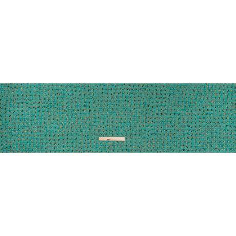 Metallic Wool Blend Tweed with Fringe-Like Inclusions Made in Italy - Teal, Green and Gold Checks - Deadstock
