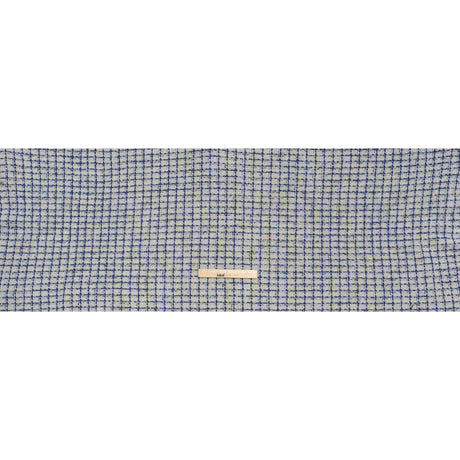 Metallic Wool Blend Tweed Boucle Made in Italy - Pale Gray, Cobalt and Sky Blue Plaid - Deadstock
