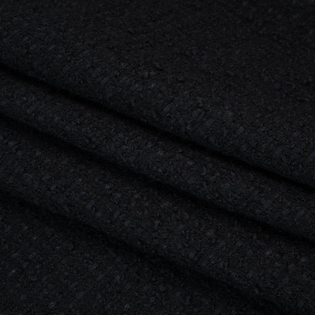 Wool Blend Boucle Tweed - Black - Deadstock