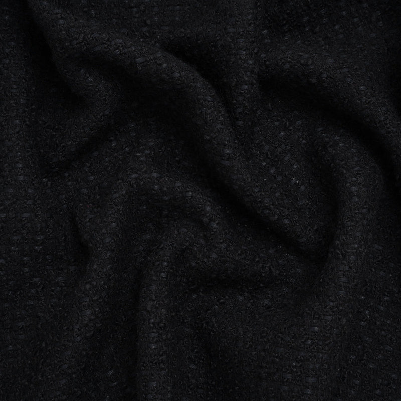 Wool Blend Boucle Tweed - Black - Deadstock