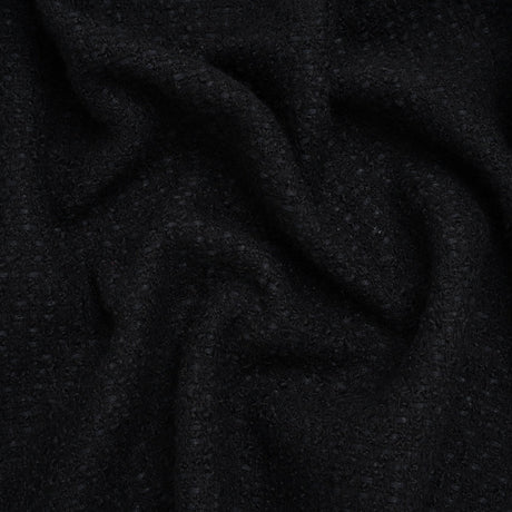 Wool Blend Boucle Tweed - Black - Deadstock