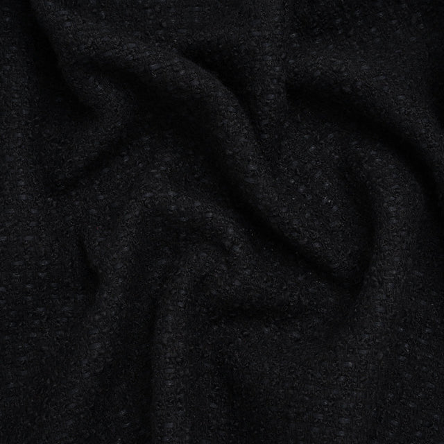 Wool Blend Boucle Tweed - Black - Deadstock