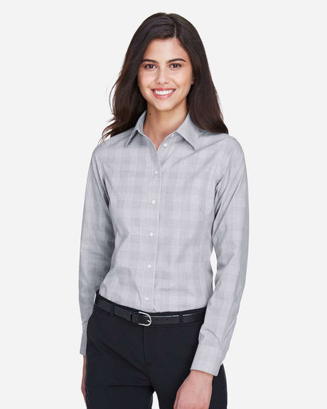 Devon & Jones® Women’s Glen Plaid Woven Dress Shirt Non-Iron Performance with Flattering Tailored Fit