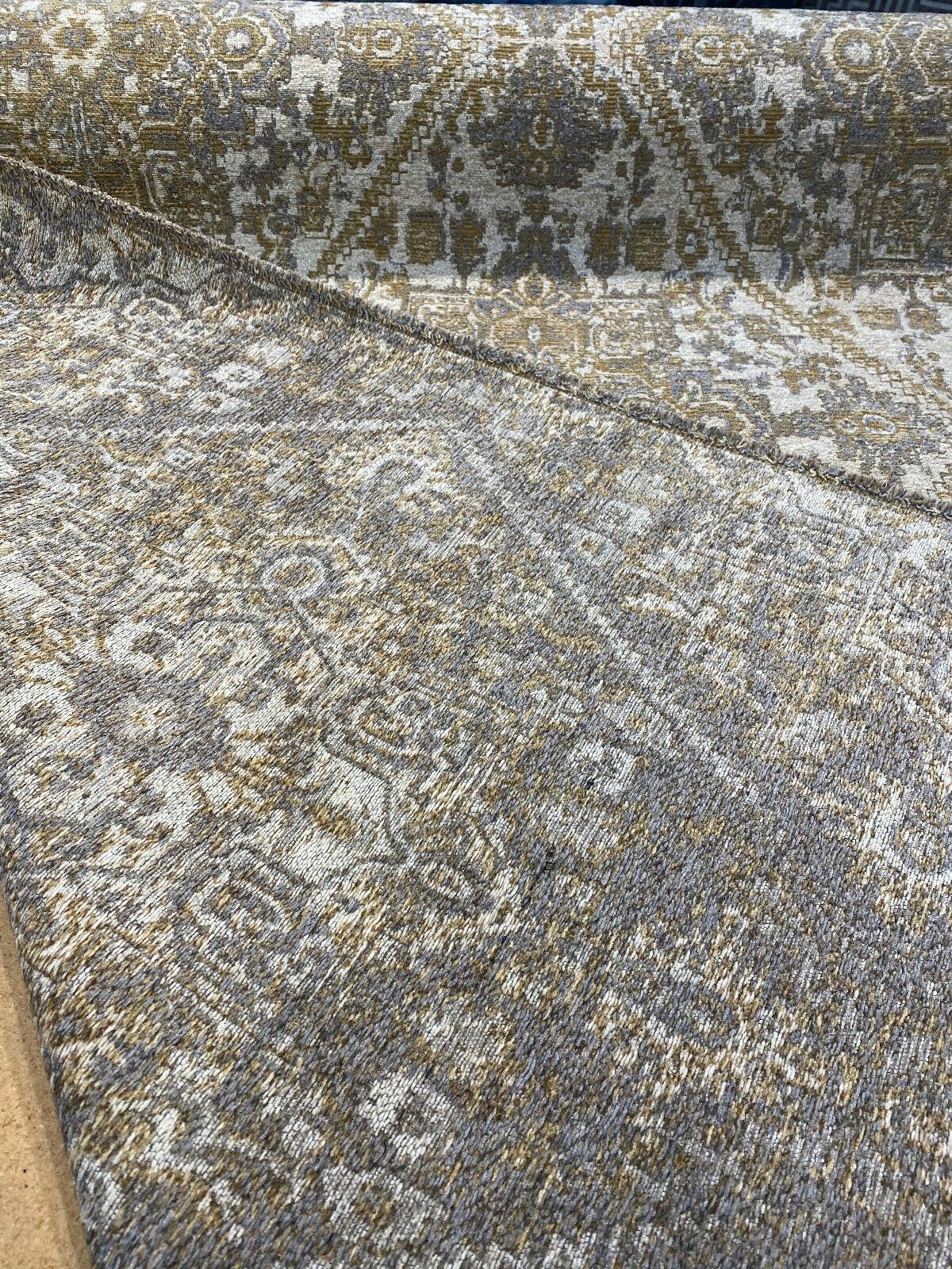 Hamaden Chenille Upholstery Fabric - Alabaster Gold, Heavyweight, 56" Width (1 Yard)