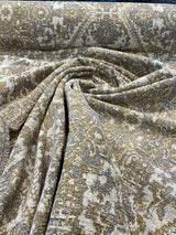 Hamaden Chenille Upholstery Fabric - Alabaster Gold, Heavyweight, 56" Width (1 Yard)