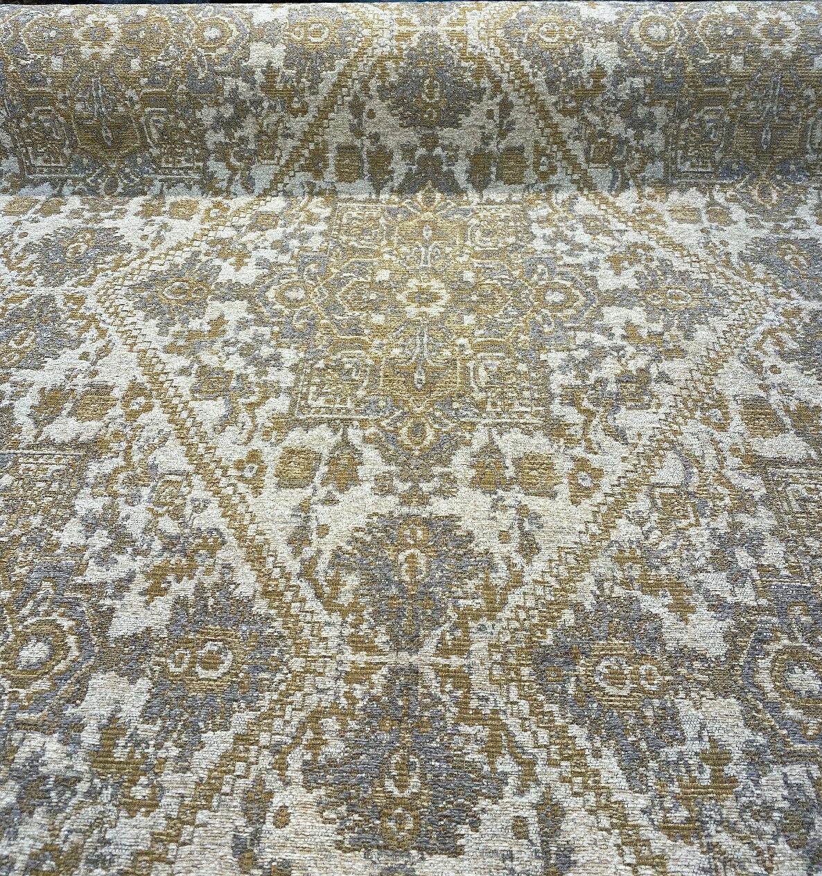 Hamaden Chenille Upholstery Fabric - Alabaster Gold, Heavyweight, 56" Width (1 Yard)