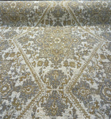 Hamaden Chenille Upholstery Fabric - Alabaster Gold, Heavyweight, 56" Width (1 Yard)