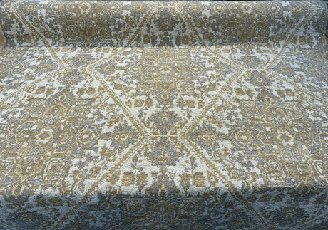 Hamaden Chenille Upholstery Fabric - Alabaster Gold, Heavyweight, 56" Width (1 Yard)