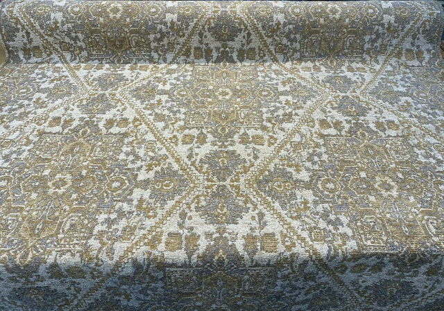 Hamaden Chenille Upholstery Fabric - Alabaster Gold, Heavyweight, 56" Width (1 Yard)