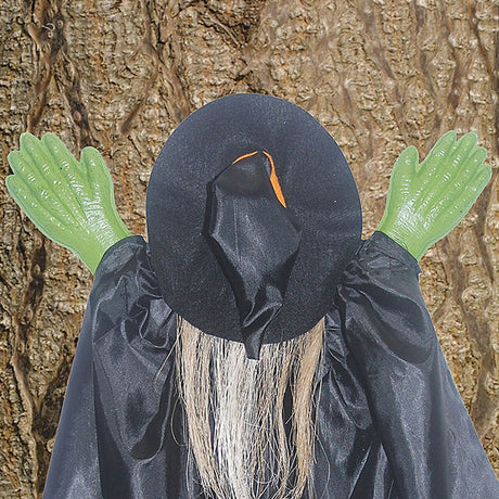 2 1/2" Tree Trunk Witch, Red Shoes, Funny Halloween Hanging Decoration Outdoor Prop