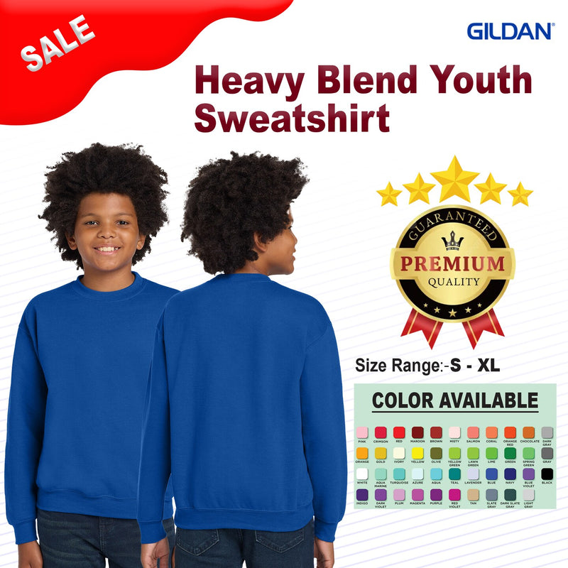 Gildan® Heavy Blend Youth Crew Neck Long Sleeve Sweatshirt
