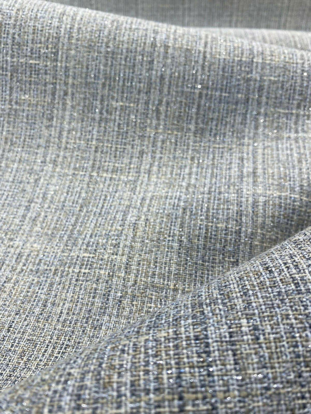 Swavelle All That Glam Polyester Upholstery Fabric - Gray Beige Sparkle Bits, 58" Width (1 Yard)